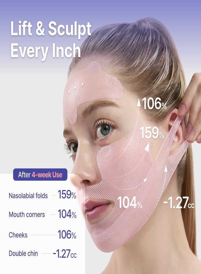 MEDITHERAPY Tension Up Mask 5EA - Korean Collagen Face V Line Lifting Mask - Hydrating Firming & Skin Tightening for Sharp & Sculpted Contour Double Chin Reducer - Matrixyl & Peptide Gel Facial Mask - Image 4